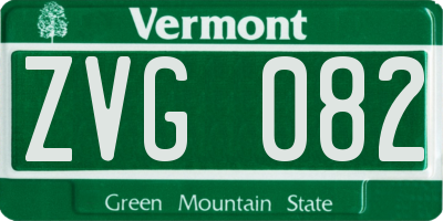 VT license plate ZVG082