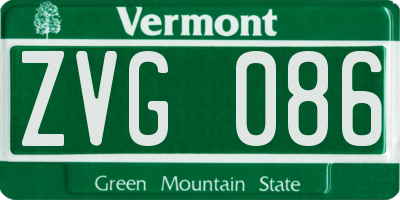VT license plate ZVG086