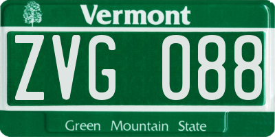 VT license plate ZVG088