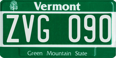 VT license plate ZVG090