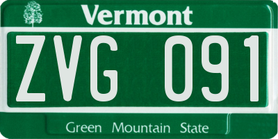 VT license plate ZVG091