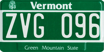 VT license plate ZVG096