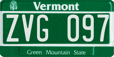 VT license plate ZVG097