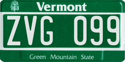 VT license plate ZVG099