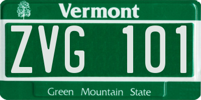 VT license plate ZVG101
