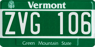 VT license plate ZVG106