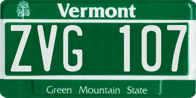 VT license plate ZVG107
