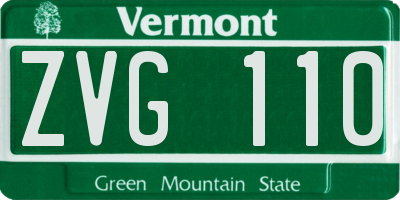 VT license plate ZVG110