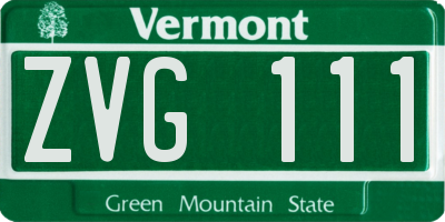 VT license plate ZVG111