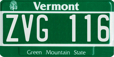 VT license plate ZVG116
