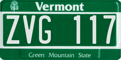 VT license plate ZVG117