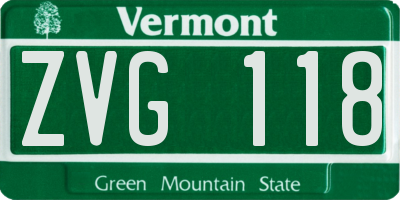 VT license plate ZVG118