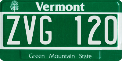 VT license plate ZVG120