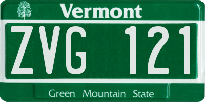 VT license plate ZVG121