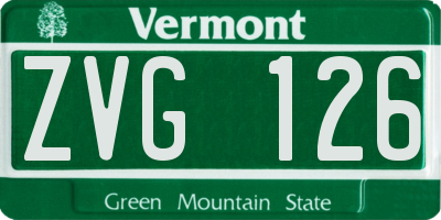VT license plate ZVG126