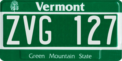 VT license plate ZVG127