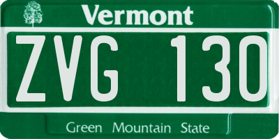 VT license plate ZVG130