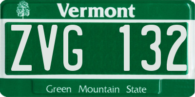 VT license plate ZVG132