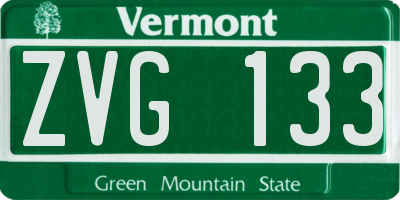 VT license plate ZVG133