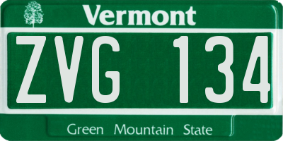 VT license plate ZVG134