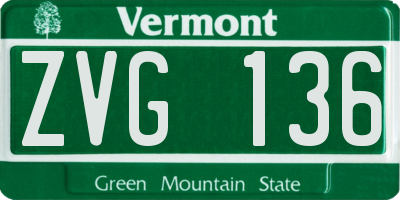 VT license plate ZVG136