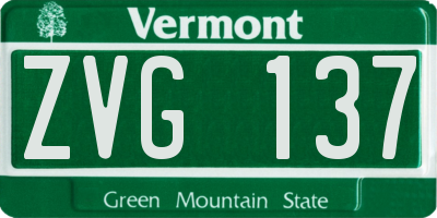 VT license plate ZVG137