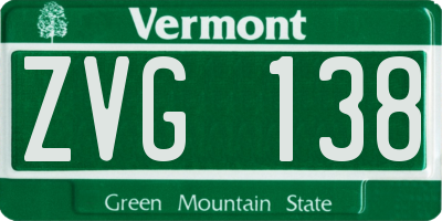 VT license plate ZVG138