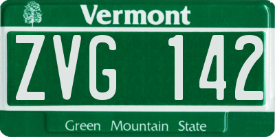 VT license plate ZVG142