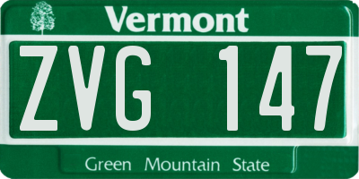 VT license plate ZVG147