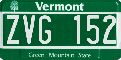 VT license plate ZVG152