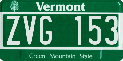 VT license plate ZVG153