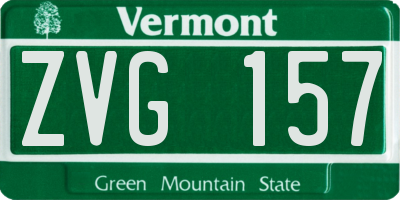 VT license plate ZVG157
