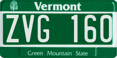 VT license plate ZVG160