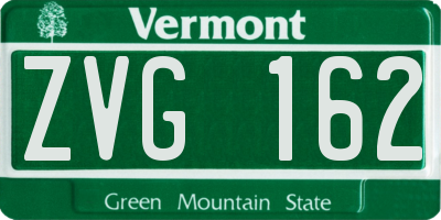VT license plate ZVG162