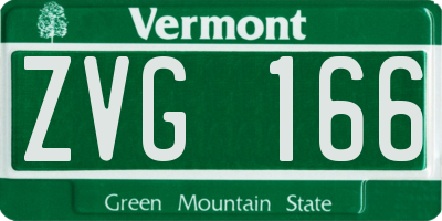 VT license plate ZVG166