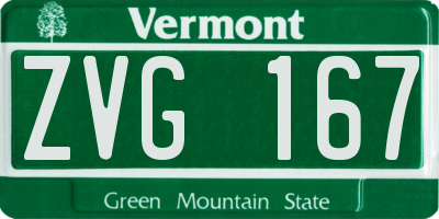 VT license plate ZVG167