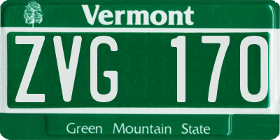 VT license plate ZVG170