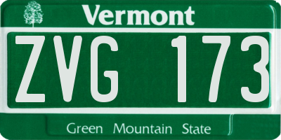 VT license plate ZVG173