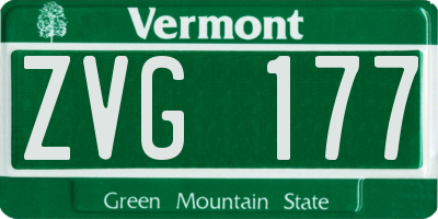 VT license plate ZVG177