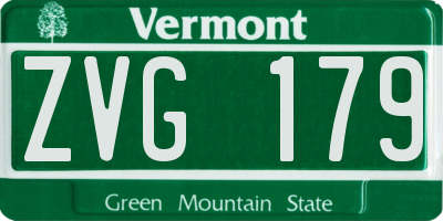 VT license plate ZVG179