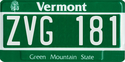 VT license plate ZVG181