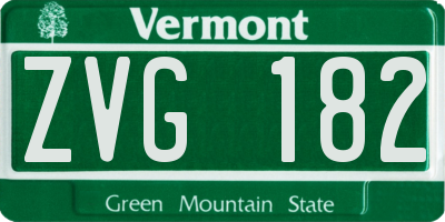 VT license plate ZVG182