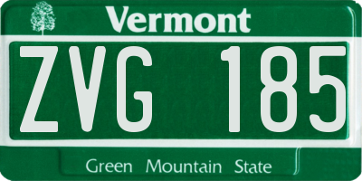 VT license plate ZVG185
