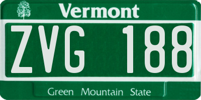 VT license plate ZVG188