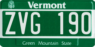 VT license plate ZVG190