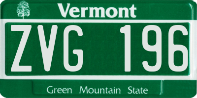 VT license plate ZVG196