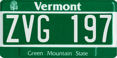 VT license plate ZVG197
