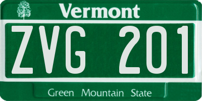 VT license plate ZVG201