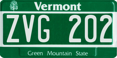 VT license plate ZVG202