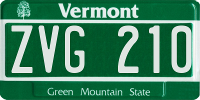 VT license plate ZVG210